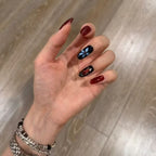 Custom 3D Embossed Bauhinia Press-On Nails | Handmade Christmas Gift