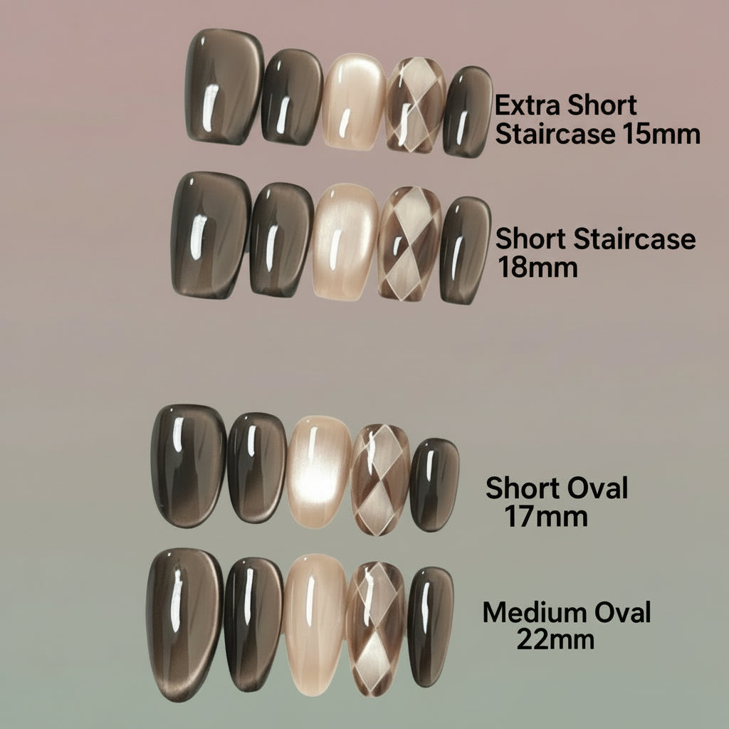 Handmade Temperament Diamond Grid press-on nails