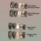 Handmade Temperament Diamond Grid press-on nails