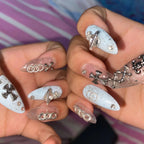 Handmade press-on nails Baroque Cross