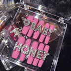 Handmade press-on nails Honey Baby