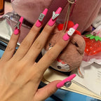 Handmade press-on nails Honey Baby