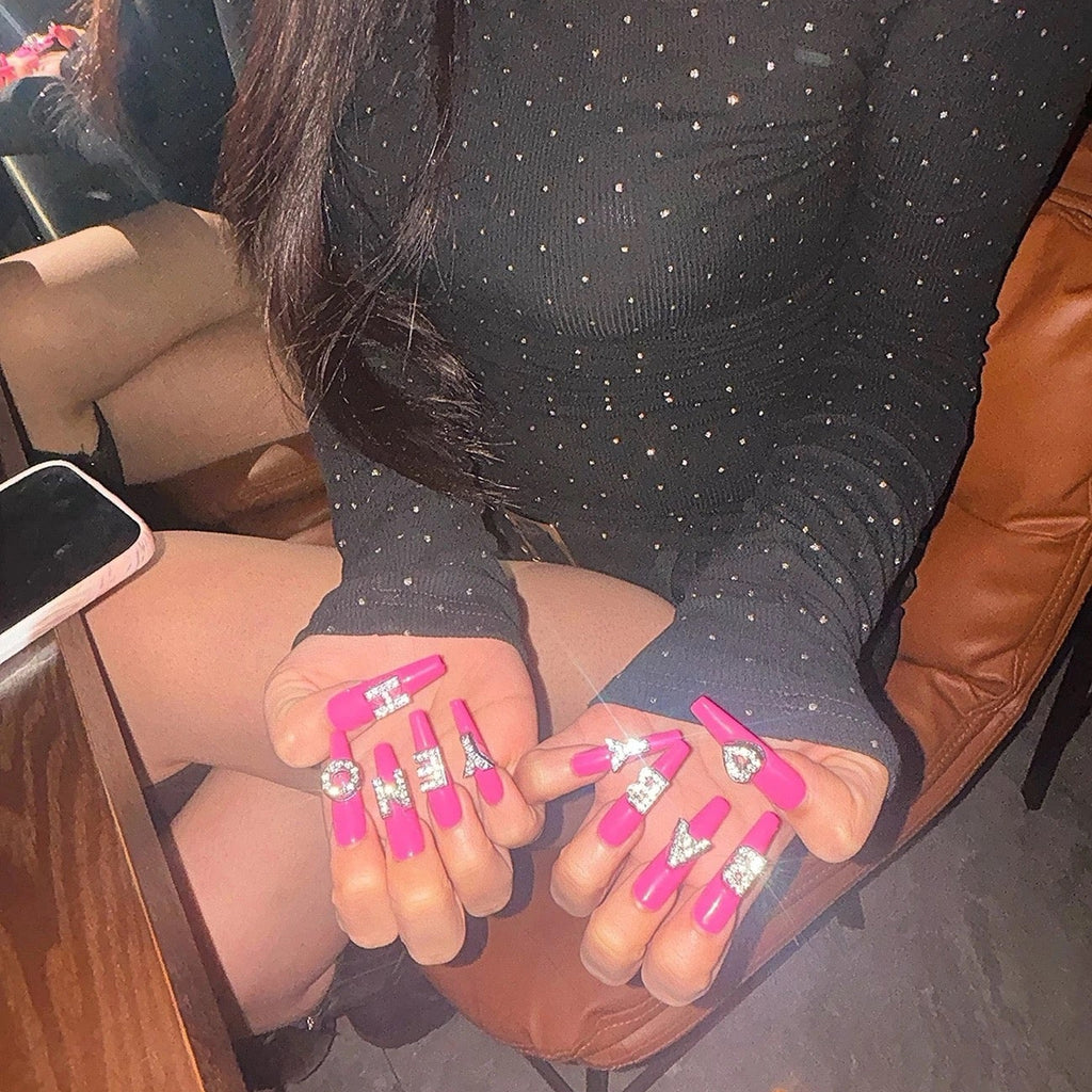 Handmade press-on nails Honey Baby