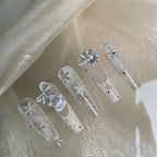 Handmade press-on nails Christmas Snowflakes