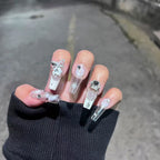 Handmade press-on nails Christmas Snowflakes