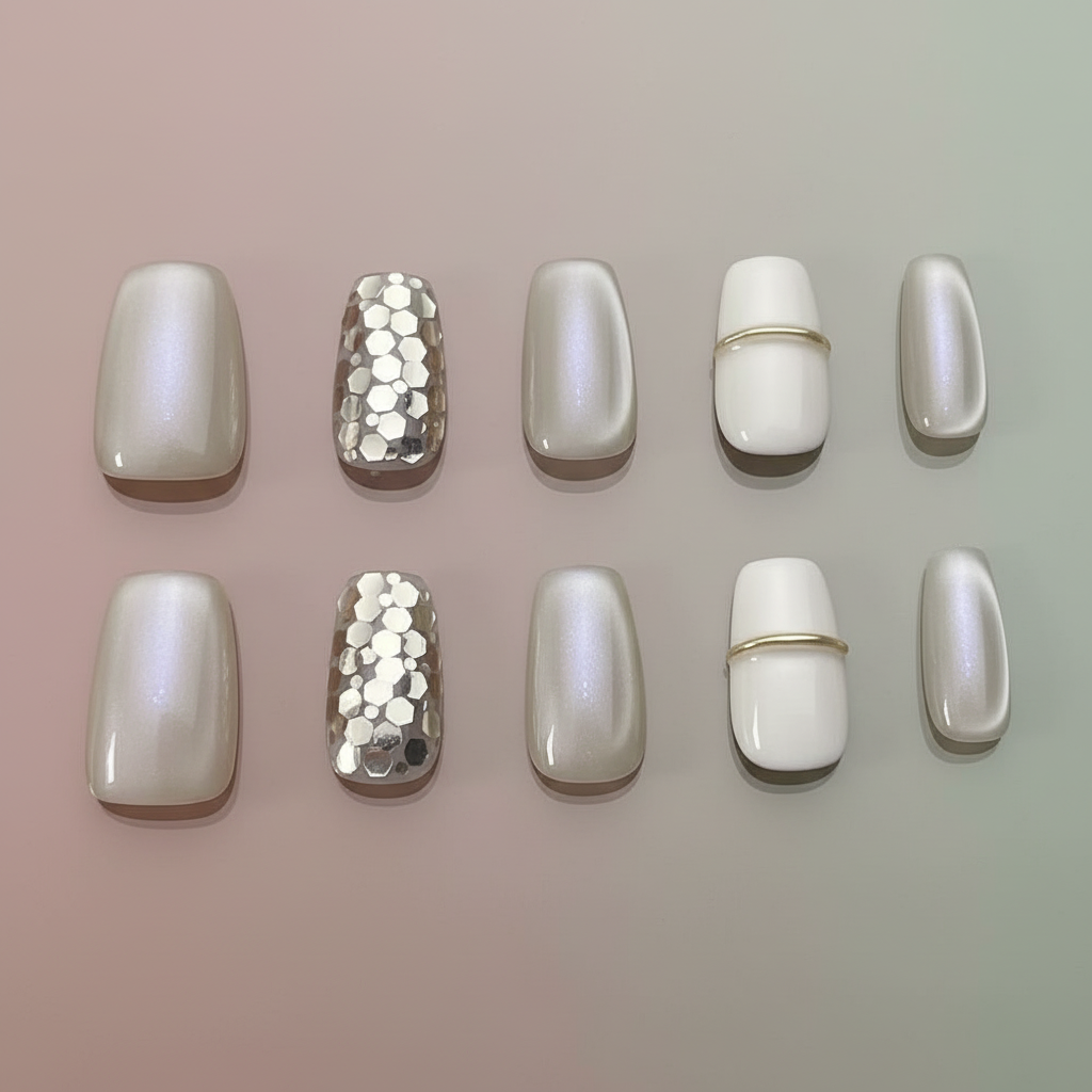 Custom Handmade press-on nails Gilding