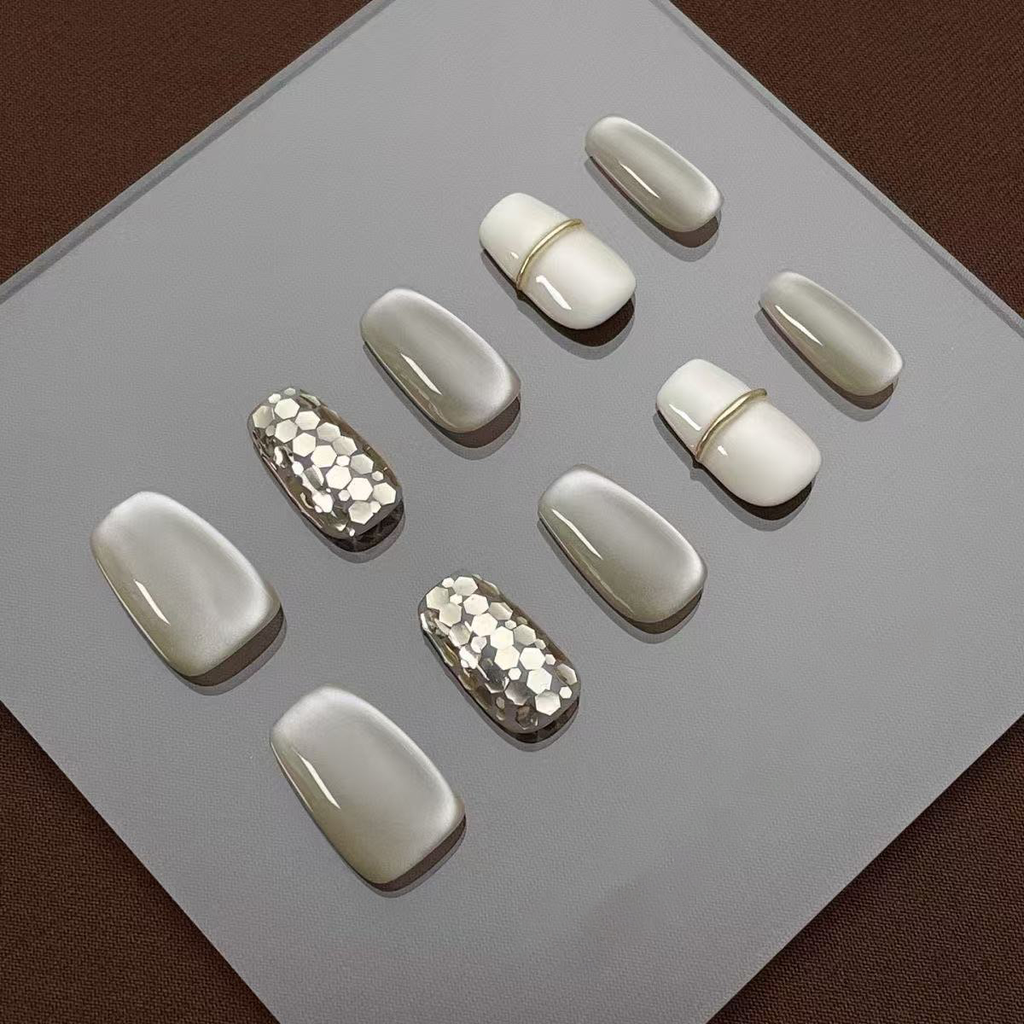 Custom Handmade press-on nails Gilding