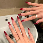 Handmade press-on nails Angola Red