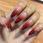 Handmade press-on nails Angola Red