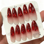 Handmade press-on nails Angola Red