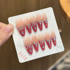 Handmade press-on nails Pomegranate