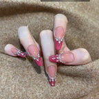 Handmade press-on nails Pomegranate