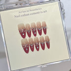 Handmade press-on nails Pomegranate