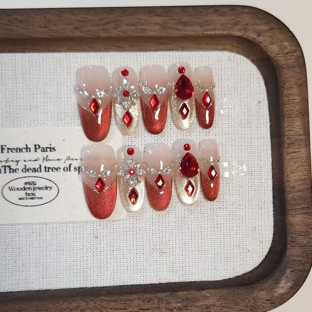 Handmade press-on nails Gem