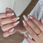 Handmade press-on nails Pearl Diamond