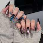 Handmade press-on nails Sapphire