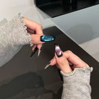 Handmade press-on nails Sapphire