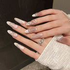 Handmade Pink Temperament press-on nails customizable