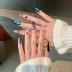 Handmade press-on nails Sapphire