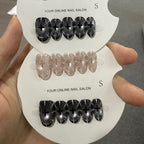 Handmade press-on nails Obsidian