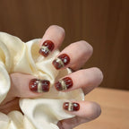 Handmade press-on nails Brown Star