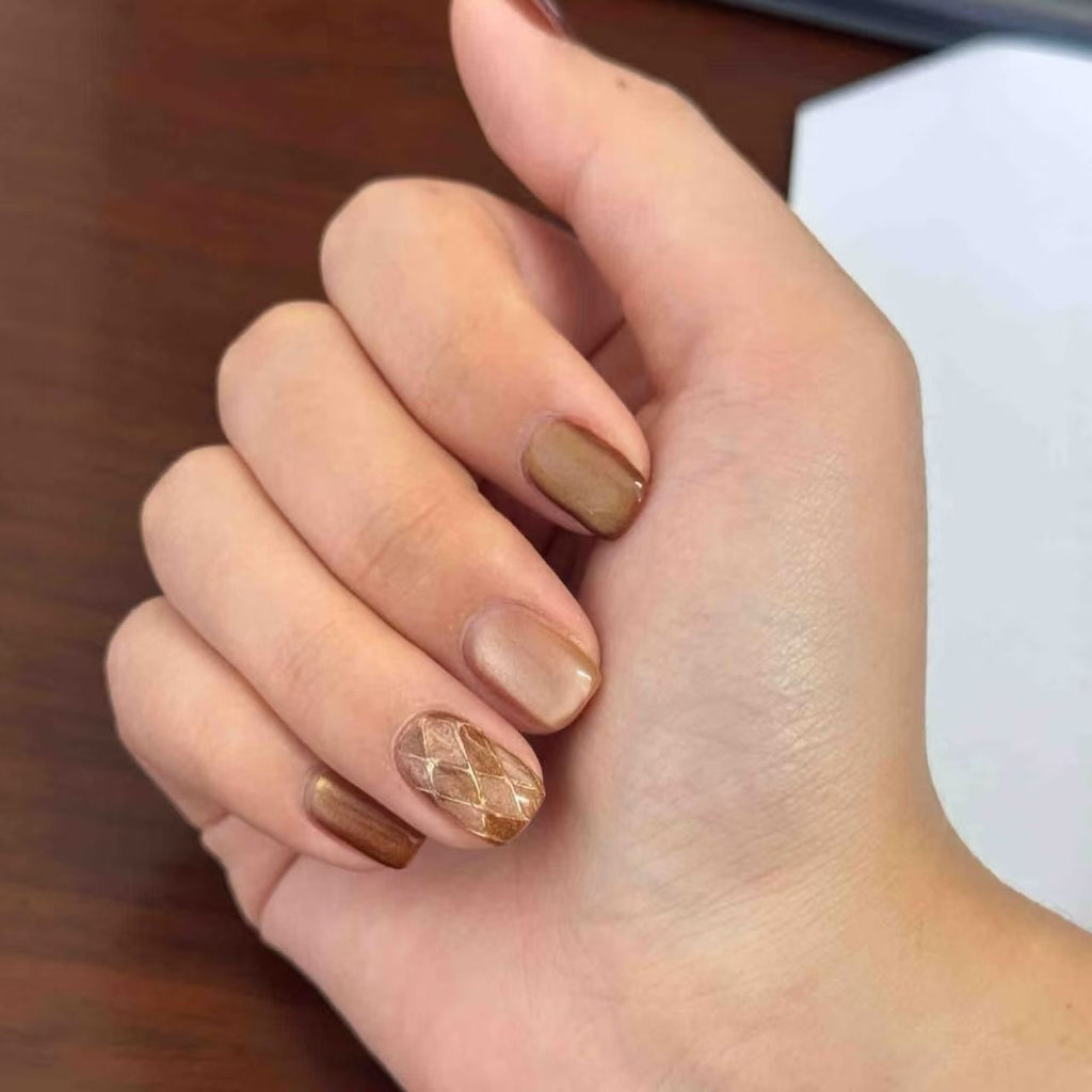 Handmade press-on nails Late Autumn Mocha