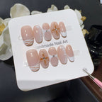 handmade press-on nails Crocodile Grain