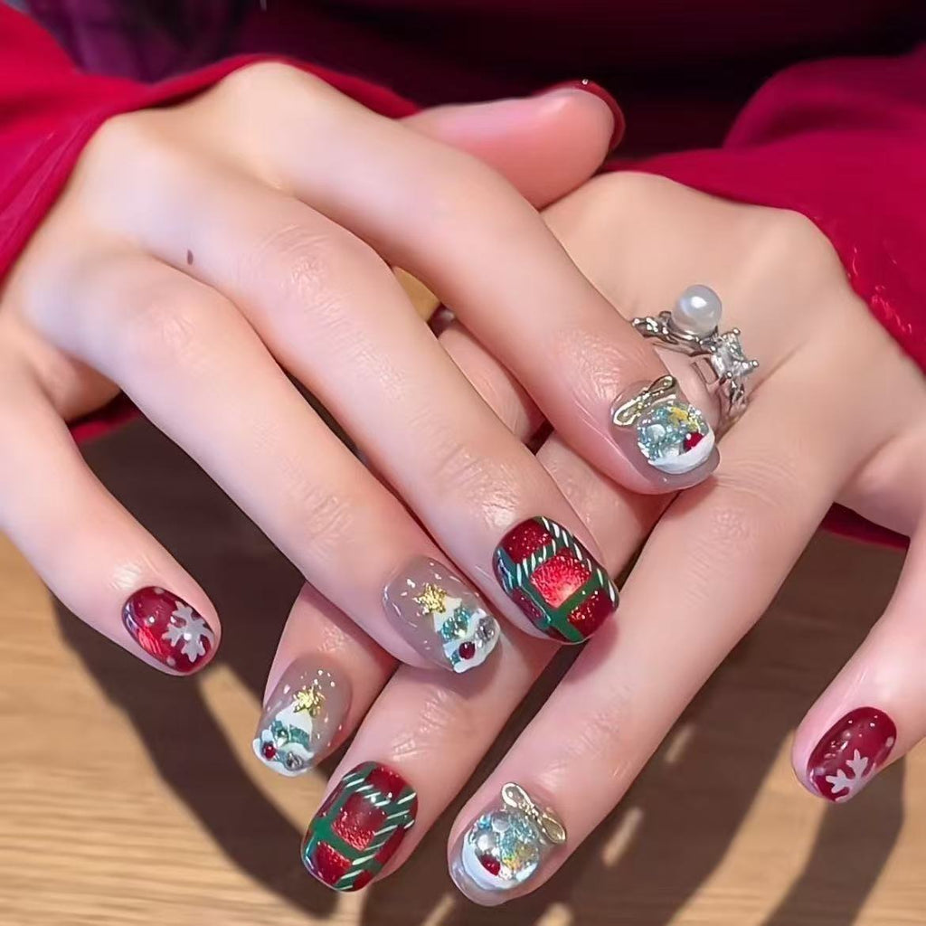 Christmas Red Cat Eye Nails