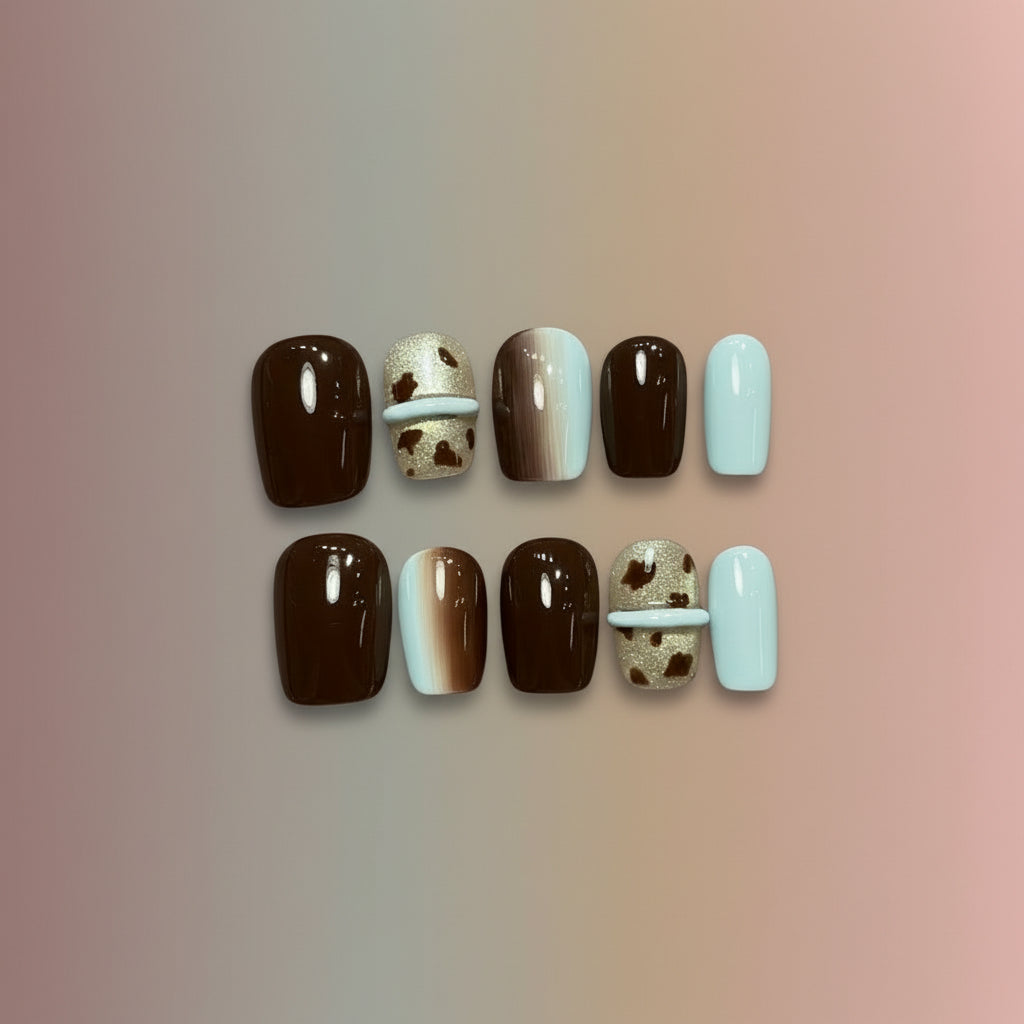 handmade press-on nails, short square