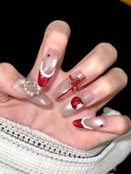 Christmas-Themed Press-On Nails | Handmade Holiday Edition | Custom Festive Nail Set for Christmas Parties