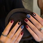 Custom 3D Embossed Bauhinia Press-On Nails | Handmade Christmas Gift