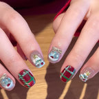 Christmas Red Cat Eye Nails