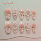 Creamy Cat Eye Press-On Nails | Handmade Customizable