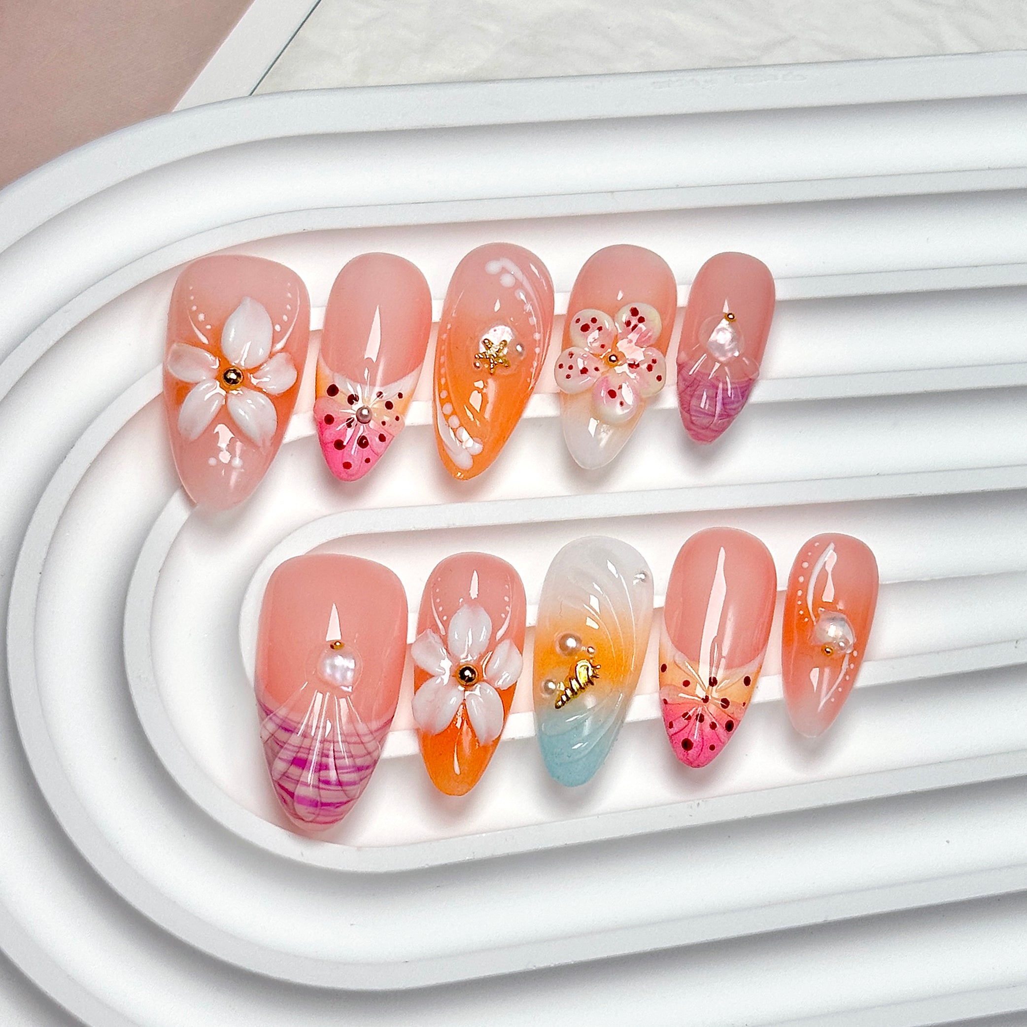 3D Sculpted Seashell Almond