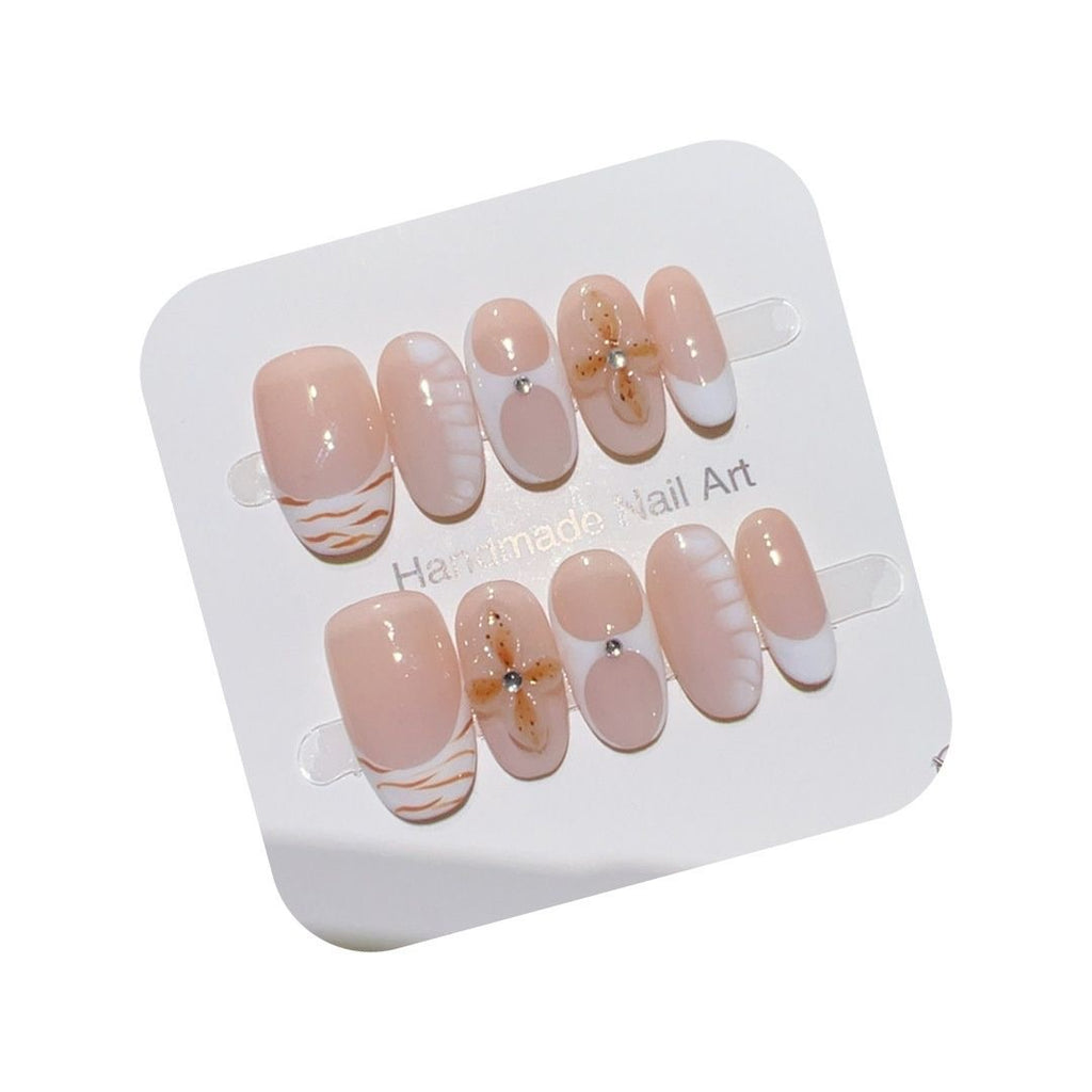 handmade press-on nails Crocodile Grain