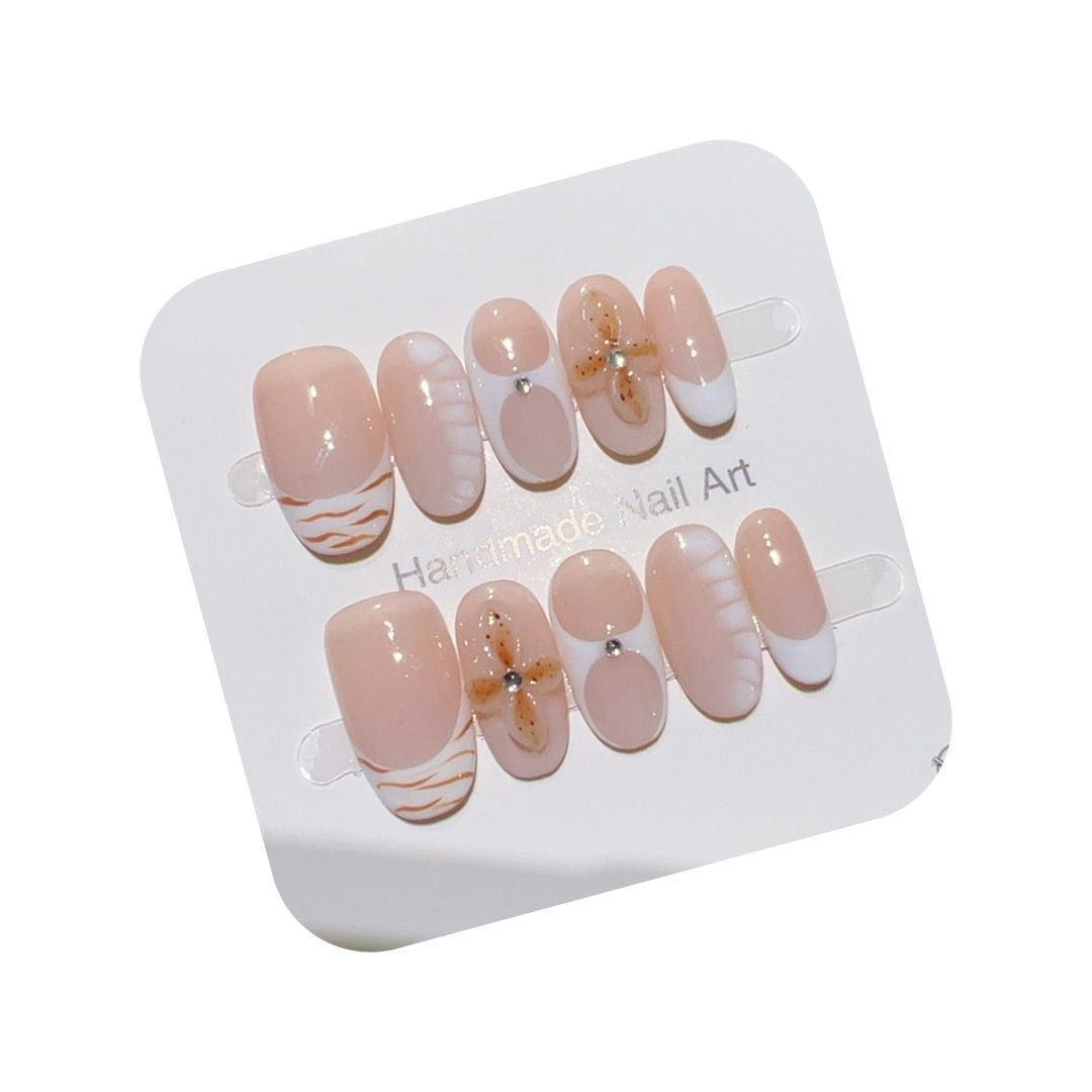 handmade press-on nails Crocodile Grain