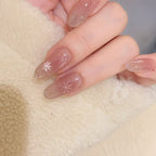 Customizable Handcrafted Christmas snowflake press-on nails