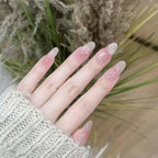 Customizable Handcrafted Christmas snowflake press-on nails