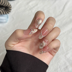 Creamy Cat Eye Press-On Nails | Handmade Customizable