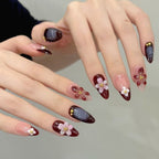 3D Sakura Press-On Nails | Handmade Luxury | Perfect Gift & Party Nails