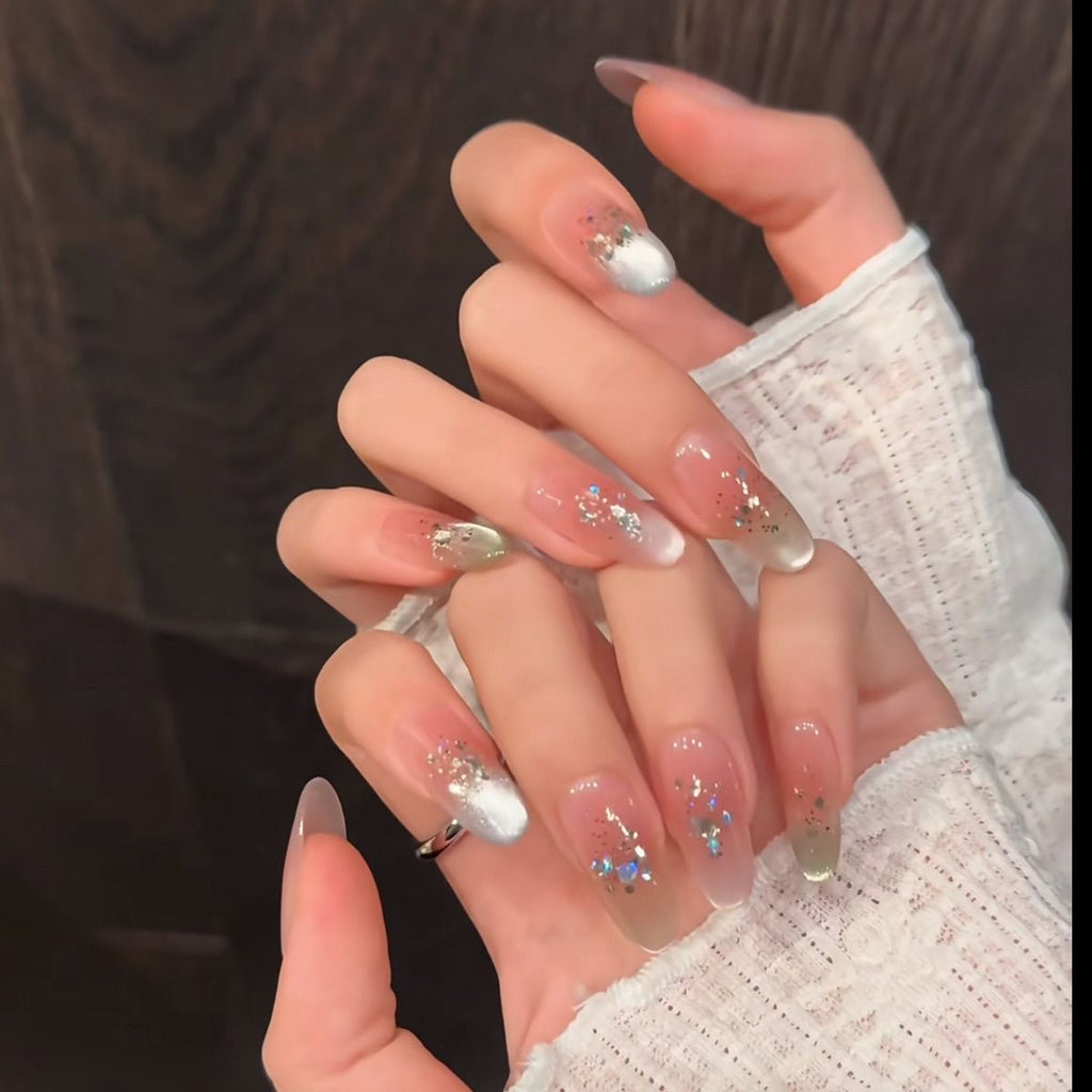 New style dopamine cat eye handmade press-on nails customizable