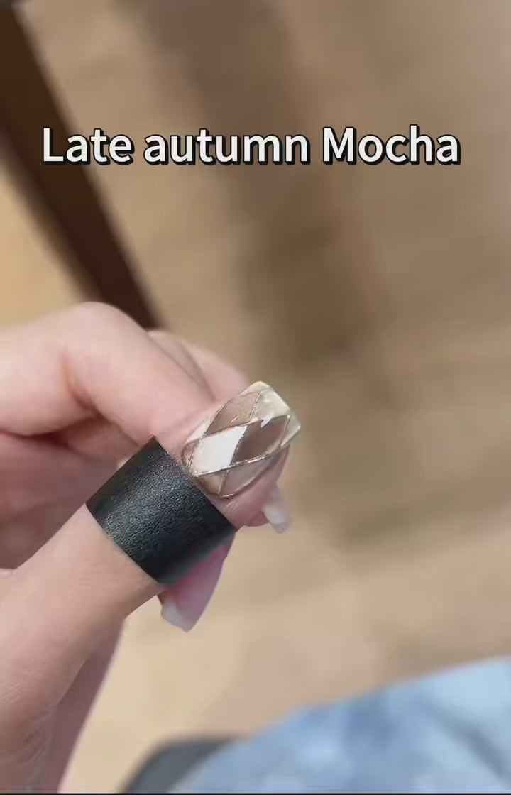 Handmade press-on nails Late Autumn Mocha