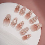 Creamy Cat Eye Press-On Nails | Handmade Customizable